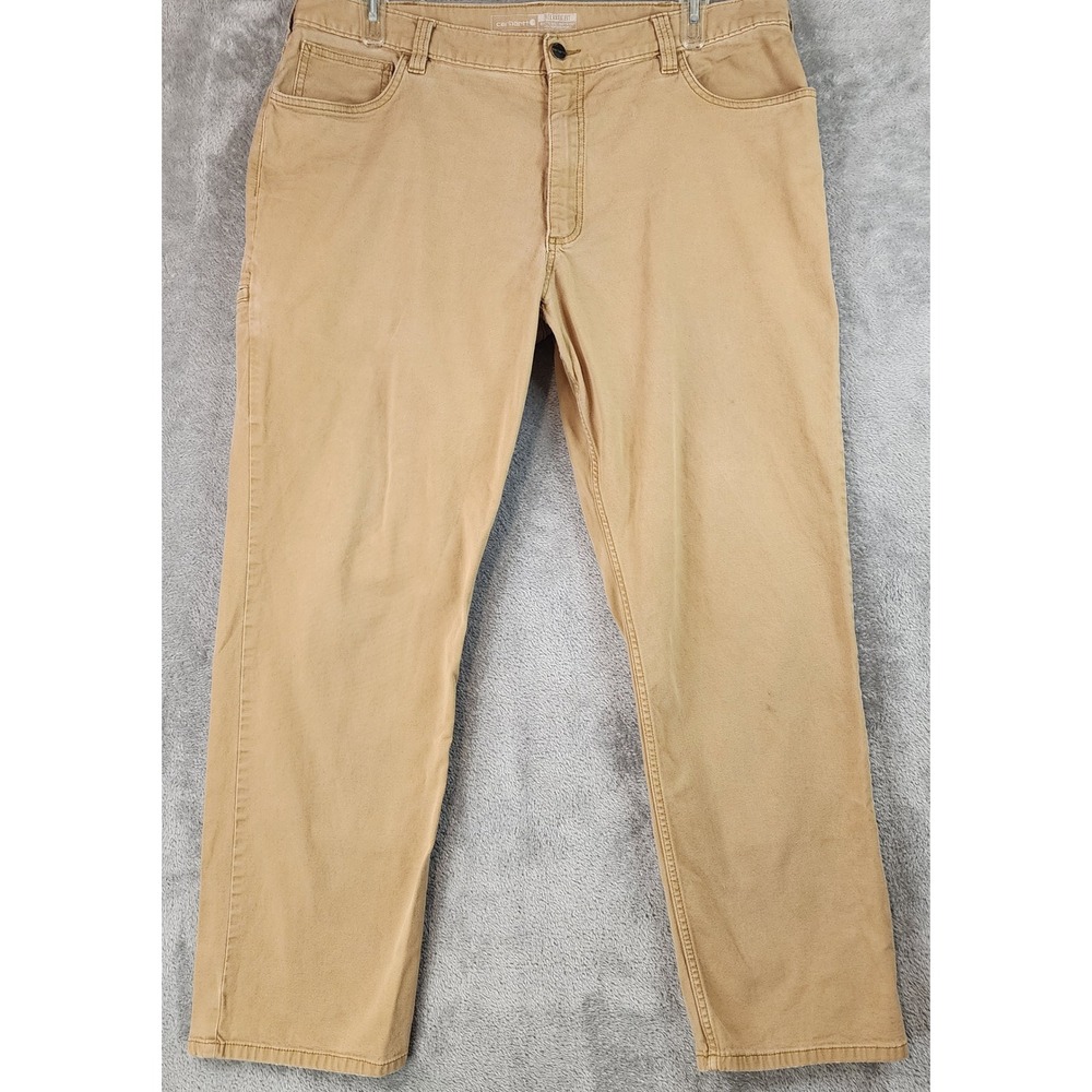 Carhartt Rugged Flex Pants Mens 40 x 32 Tan Relaxed Fit Canvas Work BN2517-M